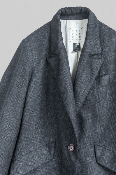 Glen Plaid Blazer Coat - L