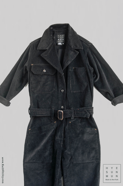 Corduroy Earhart Jumpsuit - Black - S