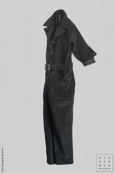 Corduroy Earhart Jumpsuit - Black - S