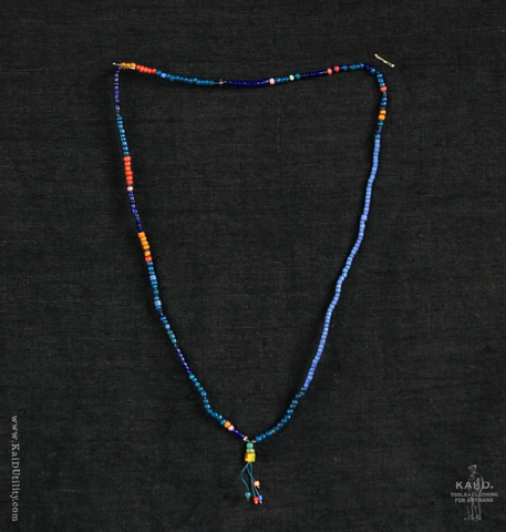 Handmade Beaded Necklace - Indigo