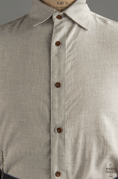 Artisan Twill Denham shirt - Pale Grey - XL