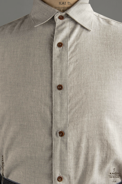 Artisan Twill Denham shirt - Pale Grey - L, XL