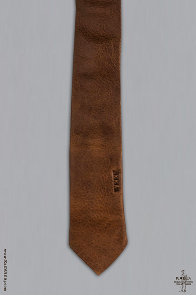 Handmade Leather Tie - Brown