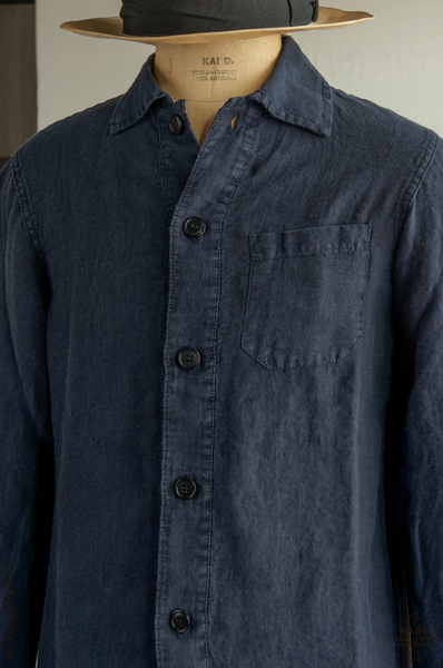 Linen Overshirt - Navy - 46