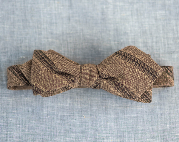 Jacquard Cotton Stripe Bow Tie