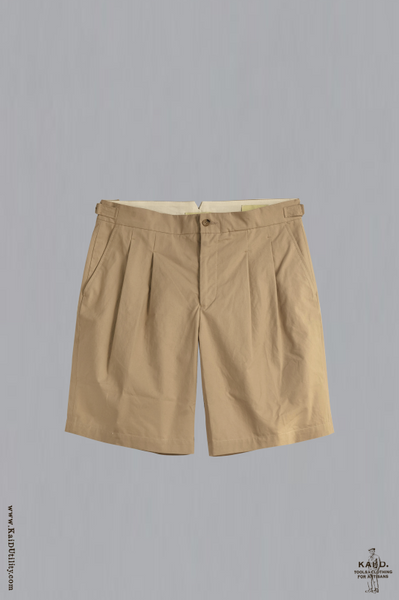 Double Pleat Bermuda Shorts - Sand - 32