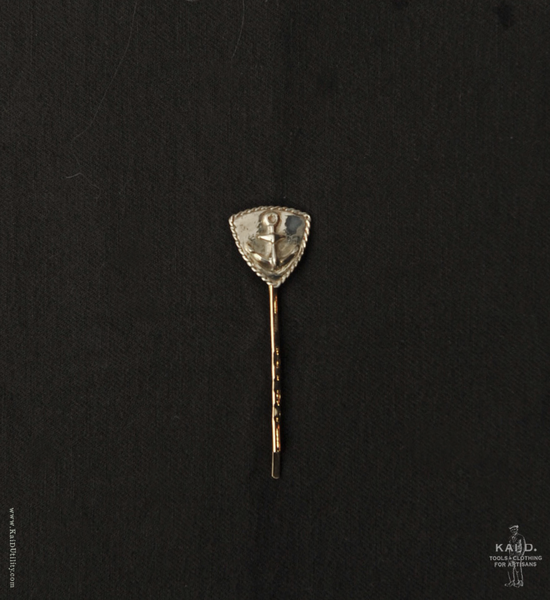 Sterling Brass Hat Pin - anchor