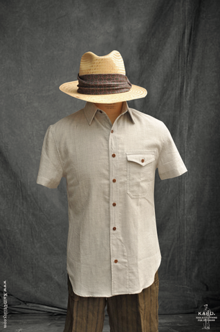 Willie Short Sleeve Shirt - Pale Grey Heather - L