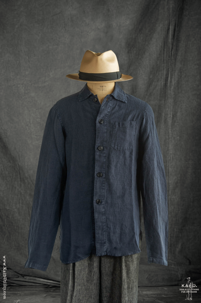 Linen Overshirt - Navy - 46