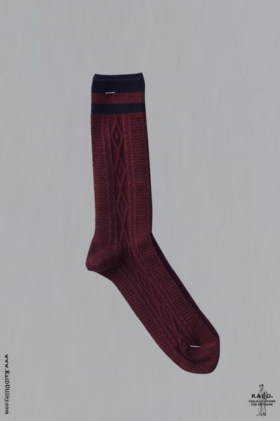 Kirk Cable Socks - Burgundy