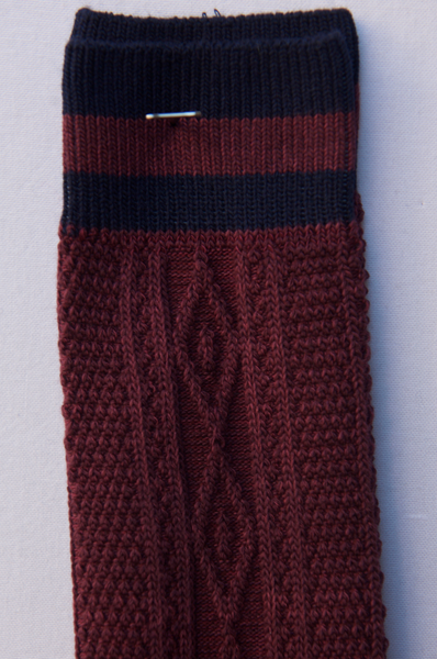Kirk Cable Socks - Burgundy