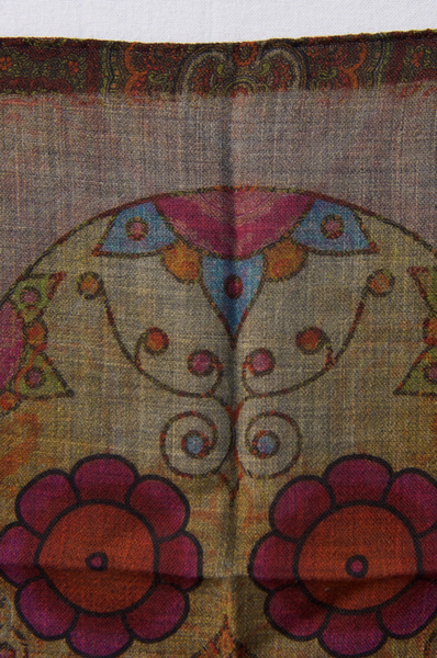 Printed Wool Pocket Square - Skull