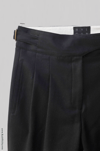 Isa Belted Pants - Wool Cashmere Blend - S, M