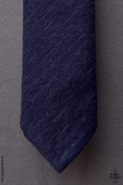 Pinstripe Wool Tie - Navy