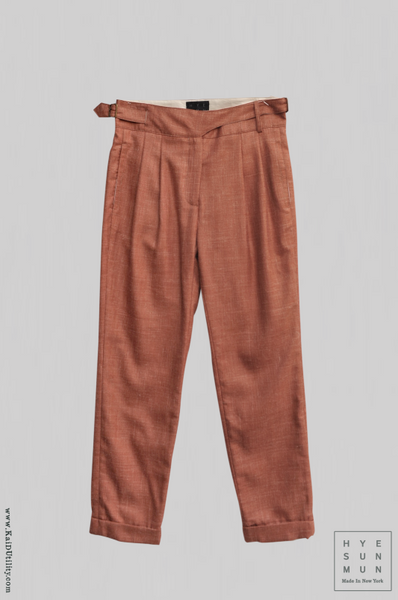 Isa Belted Pants - Linen Tweed - S