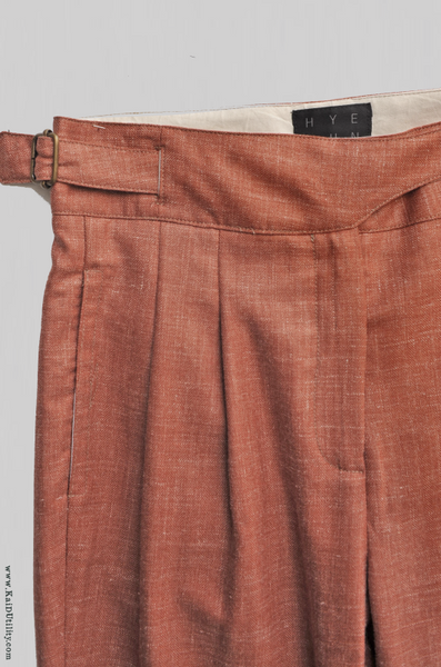 Isa Belted Pants - Linen Tweed - S