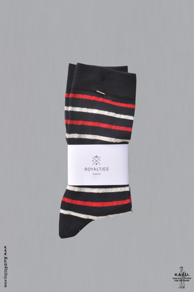 Balthus Stripe Socks - Navy/red/white