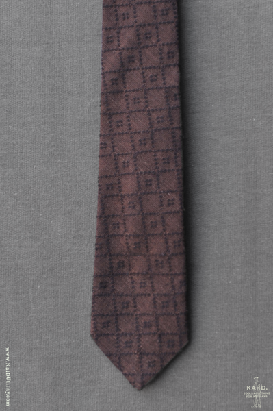 Jacquard Cotton Geo Tie - Dark Brown