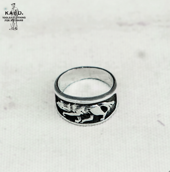 Wolf 925 Silver Ring - Size 7