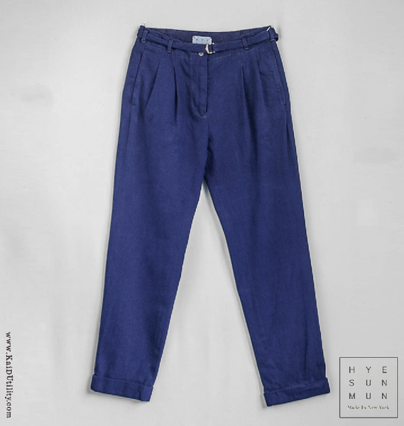 Indigo Dyed McCartney Belted Pants
