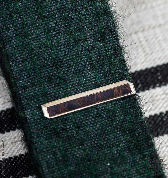 Vintage Leather Insert Tie Clip