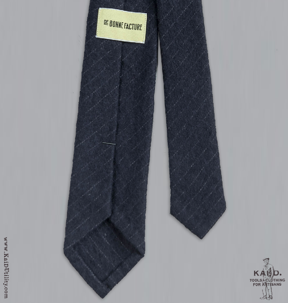 Pinstripe Wool Tie - Navy