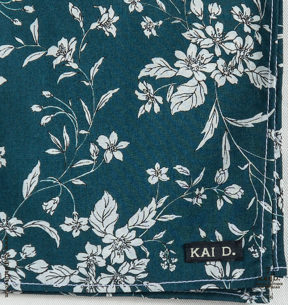 Liberty Print Floral Pocket Square - Teal