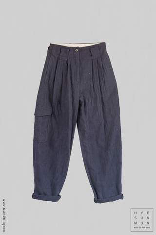 Kaylee Cargo Pants - Navy Pinstripe - S