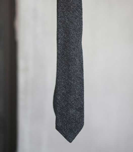 Texture Wool Tie - Charcoal Heather