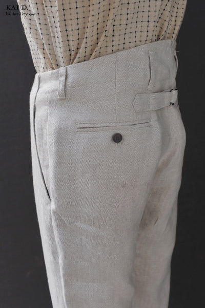 Linen Herringbone Borough Pants - Oatmeal - 34