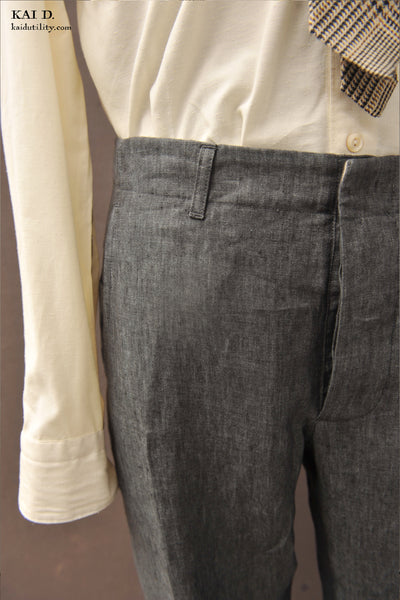 Light Belgian Linen Borough Pants - Slate Grey - 30, 32, 34, 36, 38
