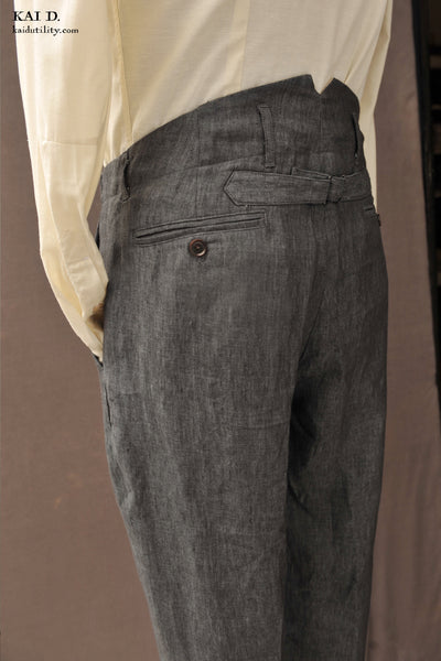 Light Belgian Linen Borough Pants - Slate Grey - 30, 32, 34, 36, 38