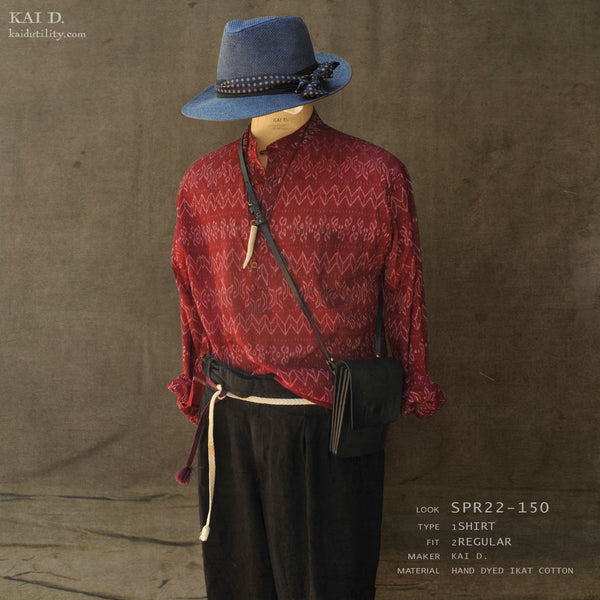 Folklore Shirt - Light weight ikat cotton - XL